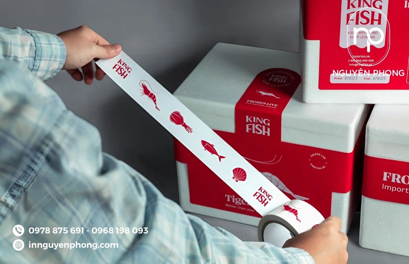 Mẫu tem nhãn ruốc cá decal cuộn 